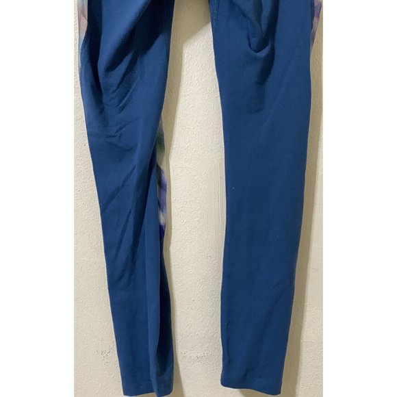 Beyond Yoga Women's Small Teal Tie Dye Mesh Side Panel Leggings 22" x 26" USA - Picture 6 of 9
